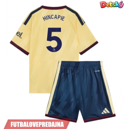 Lacne Dětský Futbalové dres Arsenal Piero Hincapie #5 2026-27 Krátky Rukáv - Tretina (+ trenírky)